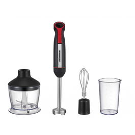 Blender vertical HHB-DC1200BKRD, 1200W, motor DC, viteza variabila + turbo, picior blender inox, lame inox, Negru/Rosu