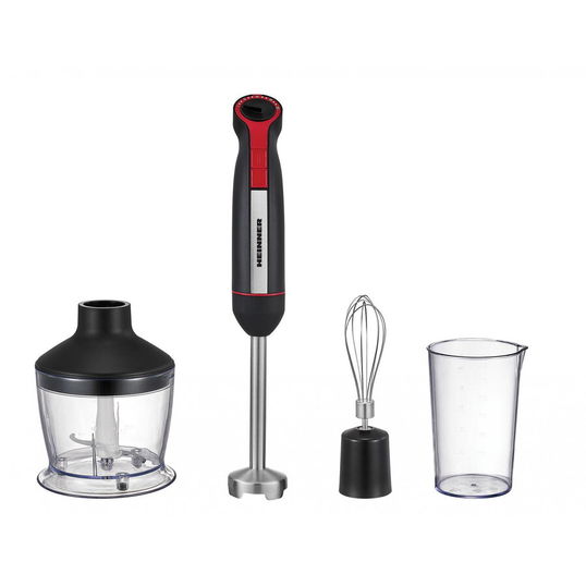 Blender vertical HHB-DC1200BKRD, 1200W, motor DC, viteza variabila + turbo, picior blender inox, lame inox, Negru/Rosu