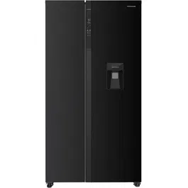 Side by side Heinner HSBS-HM529NFBKWDE++, Clasa E, 529l, Full NoFrost, dozator apa, H 177cm, Negru