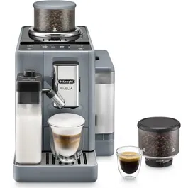 Espressor automat De’Longhi Rivelia EXAM 440.55.G, 0132215475, 2 recipiente pentru boabe, Tehnologie Bean Adapt, carafa cu tehnologie LatteCrema Hot, 1450W, 19 bar, 1.4 l, Gri