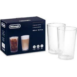 Set pahare De'Longhi DLSC319, 2 piese, 0.48l, sticla transparent