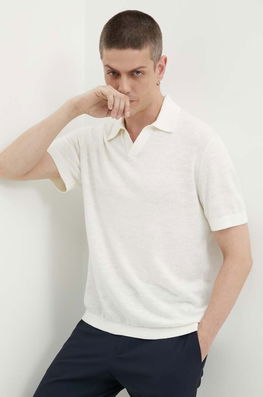 Theory Polo Din In Culoarea Bej, Neted, N0483701