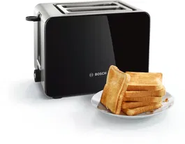 Prajitor de paine Bosch TAT7203, 1050 W, 2 sloturi, functie de dezghetare si incalzire, Negru