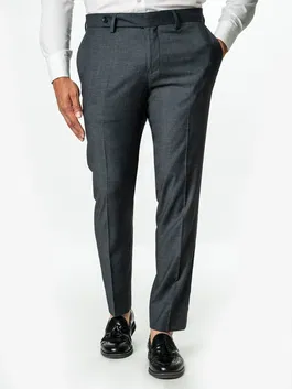 Pantaloni Barbati Eleganți Gri Imprimeu Birdseye De Vara Stofa Sarto BMan0007