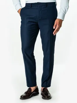 Pantaloni Barbati Eleganți Albastru Bleumarin De Vara Stofa Sarto BMan0007