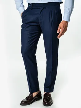 Pantaloni Barbati Albastru Indigo Cu Pense Design Gurkha BMan0009