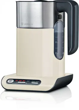 Fierbator de apa Bosch TWK8617P, 1.5 l, 2400 W, Functie KeepWarm, Filtru de calcar, Crem
