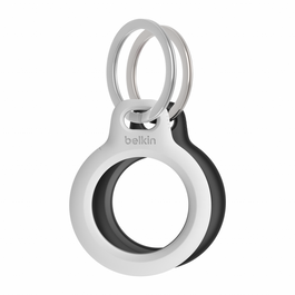 Set 2 Suporturi cu Inel pentru Chei Belkin, Compatibil AirTag, Negru/Alb