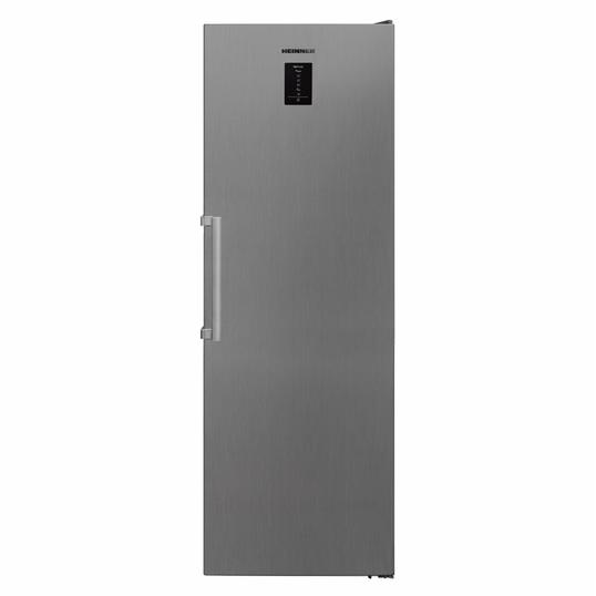 Congelator Heinner HFF-V280NFXE++, NoFrost, Clasa E, 280l, display LED, usa reversibila, H 186cm, Aspect inox