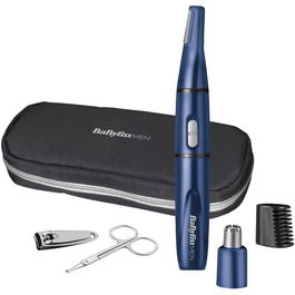 Trimmer BaByliss 7058PE pentru detalii, nas și urechi 3 in 1, Albastru