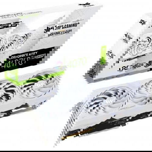 Placa Video ASUS TUF Gaming GeForce RTX™ 4070 Ti SUPER White OC Edition 16GB GDDR6X 256 bit, PCIE 4.0, 2x HDMI 3x DP, ARGB Aura Sync