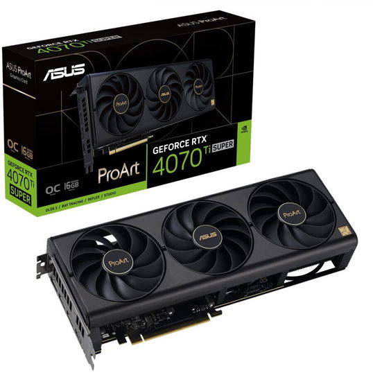 Placa Video ASUS ProArt GeForce RTX™ 4070 Ti SUPER 16GB GDDR6X OC Edition 256 bit, PCIE 4.0, 1x HDMI 3x DP