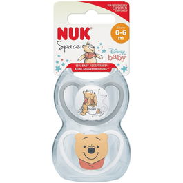 Set 2 suzete NUK SPACE, DISNEY, WINNIE, SILICON, 0-6 luni