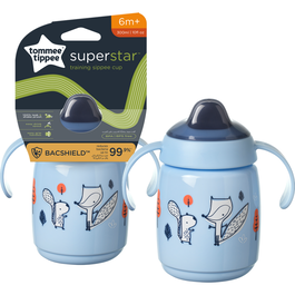 Cana Tommee Tippee Sippee cu protectie BACSHIELD ™ si capac, 300 ml, 6 luni +, Albastra, 1 buc