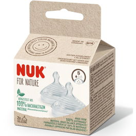 Tetina de silicon NUK For Nature, marime S, 2 buc