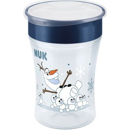 Cana pentru bebelusi NUK Magic Frozen Olaf, 230 ml, 8 luni+, fabricata din polipropilena, fara BPA