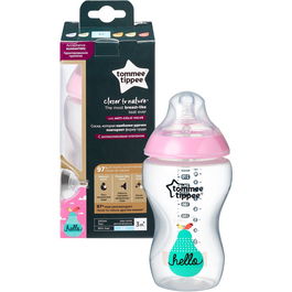 Biberon Tommee Tippee Closer to Nature, 340 ml, 3 luni+ Roz