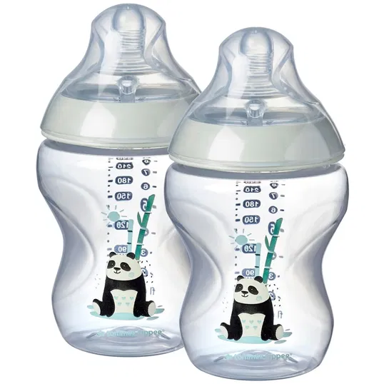 Biberon Tommee Tippee Closer to Nature, 260 ml, PP, Ursuleti Panda, 0 luni +, 2 buc