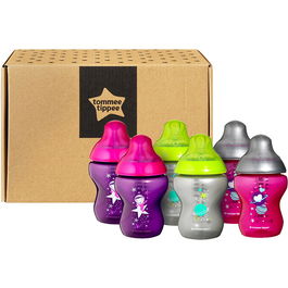 Set biberoane ONL fetite haioase Tommee Tippee, 260 ml, 6 buc, + 0 luni, Multicolor