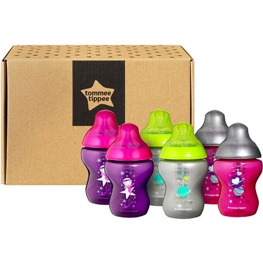 Set biberoane ONL fetite haioase Tommee Tippee, 260 ml, 6 buc, + 0 luni, Multicolor