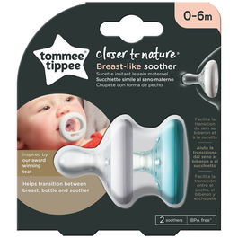 Suzeta Tommee Tippee Closer to Nature, 2 buc, 0-6 luni, Alb/Verde