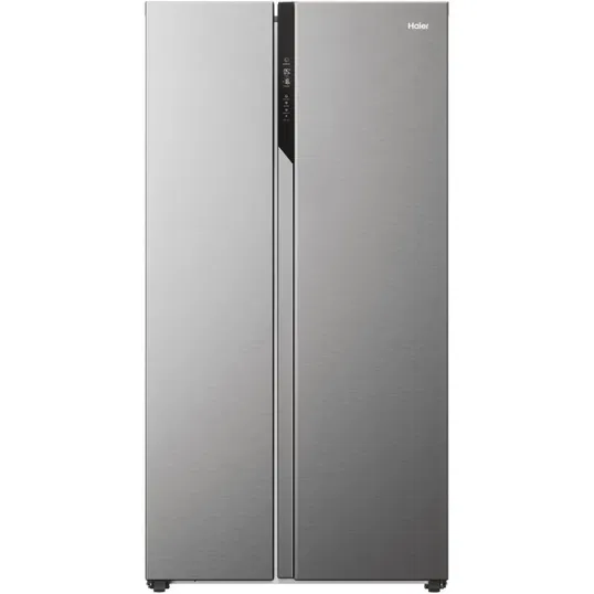 Combina frigorifica Side by Side No Frost Haier HSR5918DNMP, 90 cm, 528 l, Inverter, Multi Air Flow, Clasa D, Platinum Inox