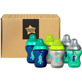 Set biberoane ONL baietei haiosi Tommee Tippee, 260 ml, 6 buc, + 0 luni, Multicolor