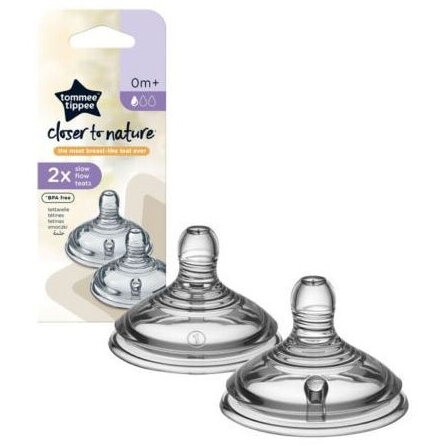 Tetina Tommee Tippee Closer to Nature, flux lent, 0 luni +, 2 buc