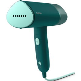 Aparat de calcat vertical cu aburi Philips STH3020/70 Seria 3000, 1000 W, pana la 20 g/min, Gata de utilizare in circa 30 sec, Sigur pe toate materialele care pot fi calcate, Rezervor de apa detasabil de 120 ml, Husa inclusa, verde