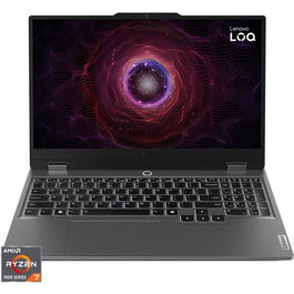 Laptop Lenovo Gaming 15.6'' LOQ 15ARP9, FHD IPS 144Hz G-Sync, Procesor AMD Ryzen™ 7 7435HS (16M Cache, up to 4.50 GHz), 12GB DDR5, 512GB SSD, GeForce RTX 4050 6GB, No OS, Luna Grey