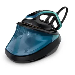 Statie de calcat Tefal Pro Express Vision GV9822E1, 3000W, 9 bari, jet de aburi 750 g/min, abur variabil 180 g/min, talpa Durilium Airglide Autoclean, rezervor apa 1.2L, oprire automata, negru & albastru