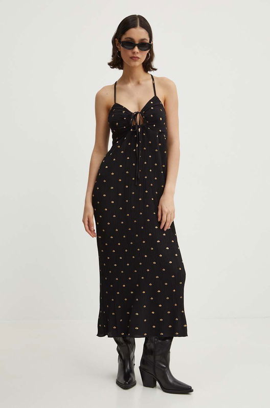 Never Fully Dressed Rochie Culoarea Negru, Midi, Evazati, NFDDR1492