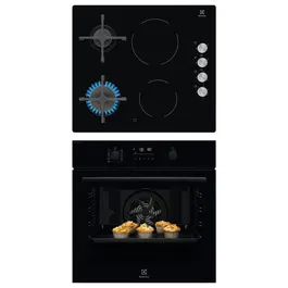 Pachet incorporabil Electrolux - Cuptor electric EOD6P77WZ, SteamBake-gatire cu abur, Wi-Fi, 72 l + Plita mixta EGE6172NOK, 60 cm
