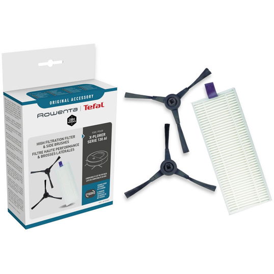 Kit filtru de inalta performanta si perii laterale Rowenta ZR130002, pentru aspirator robot Rowenta X-Plorer S130 AI RR90xx