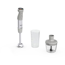 Mixer vertical Tefal Quickchef+ HB672B30, 1000W, 20 trepte de viteza, functie Turbo, tocator 500 ml, pahar de masurat 800 ml, inox, 4 lame Powelix, gri & argintiu