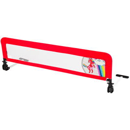 Margine de siguranta pentru pat Juju Safe Guard, copii 2-5 ani, rabatabila, 132cm x 42cm, Unicorn, Rosu