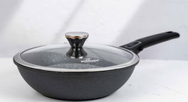 Tigaie wok Bohmann, cu maner detasabil, 28cm, aluminiu turnat, suprafata antiaderenta, inclusiv inductie