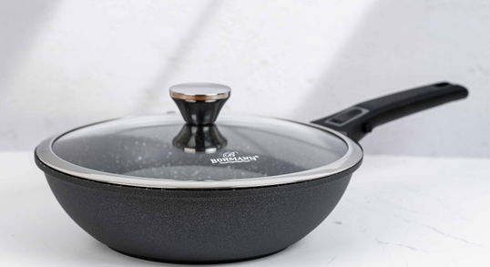Tigaie wok Bohmann, cu maner detasabil, 28cm, aluminiu turnat, suprafata antiaderenta, inclusiv inductie