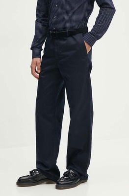 Wood Wood Pantaloni Silas Classic Barbati, Culoarea Albastru Marin, Drept, 10001601.5252 Bleumarin