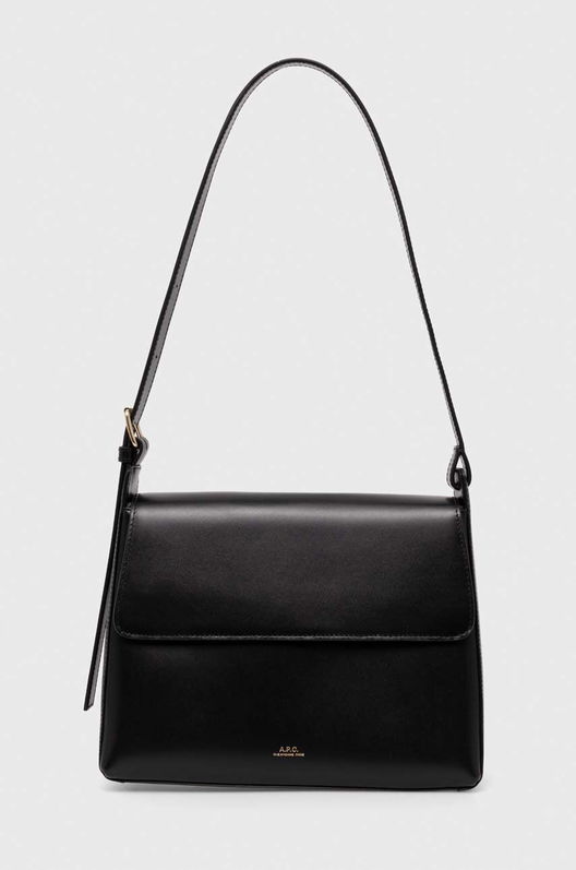 A.P.C. Poseta De Piele Sac Virginie Flap Culoarea Negru, PXBRU.F61924