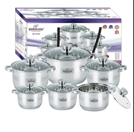 Set 6 oale Bohmann BH-71275N, manere inox, capace sticla, polonic CADOU
