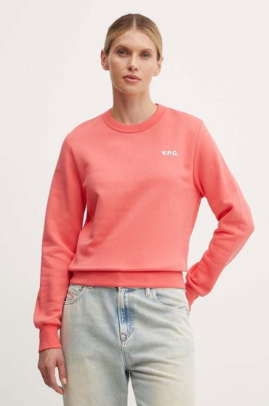 A.P.C. Hanorac De Bumbac Sweat Boxy Petit Vpc Femei, Culoarea Portocaliu, Neted, COHBR.F27918