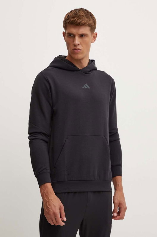 Adidas Performance Hanorac De Antrenament Designed For Training Culoarea Negru, Cu Glugă, Neted, IY1119