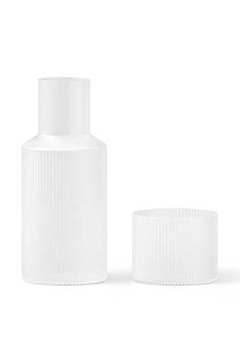 Ferm LIVING Carafă Cu Sticlă Ripple Small Carafe Set Alb