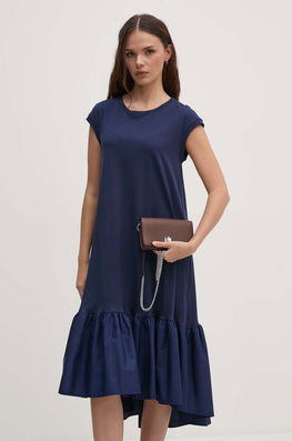 Sandro Ferrone Rochie Din Bumbac Culoarea Albastru Marin, Mini, Evazati, SFS7XBDMIRANY Bleumarin