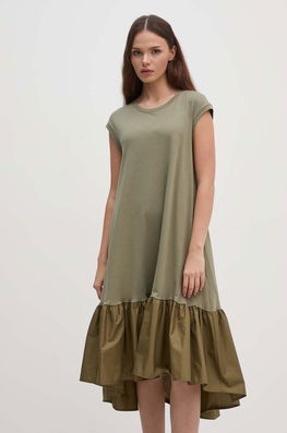 Sandro Ferrone Rochie Din Bumbac Culoarea Verde, Mini, Evazati, SFS7XBDMIRANY