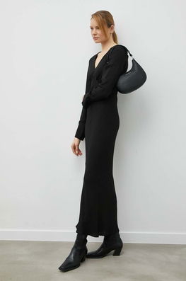 Herskind Rochie Culoarea Negru, Maxi, Drept