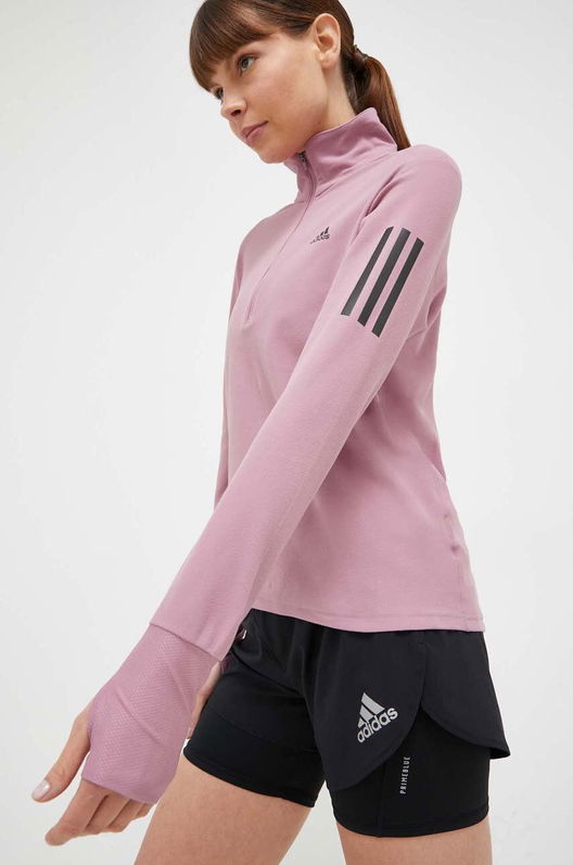 Adidas Performance Hanorac De Jogging Own The Run Culoarea Roz, Cu Imprimeu