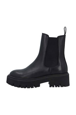 Bianco Ghete Chelsea De Piele BIAGARBI Femei, Culoarea Negru, Cu Toc Plat, 11300022