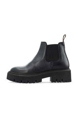 Bianco Ghete Chelsea De Piele BIAGARBI Femei, Culoarea Negru, Cu Platforma, 11300081